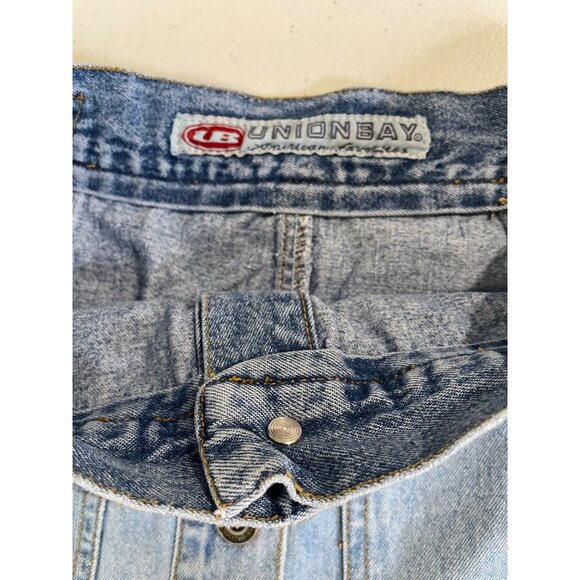 Vtg Y2K Union Bay Womens Button Up‎ Denim Mini Skirt Size 3 Twee Coquette Ombre - Picture 4 of 11